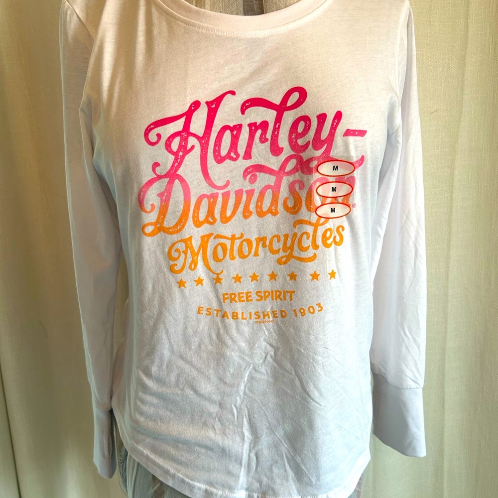 NWT ladies Harley Davidson long sleeve tshirt size medium